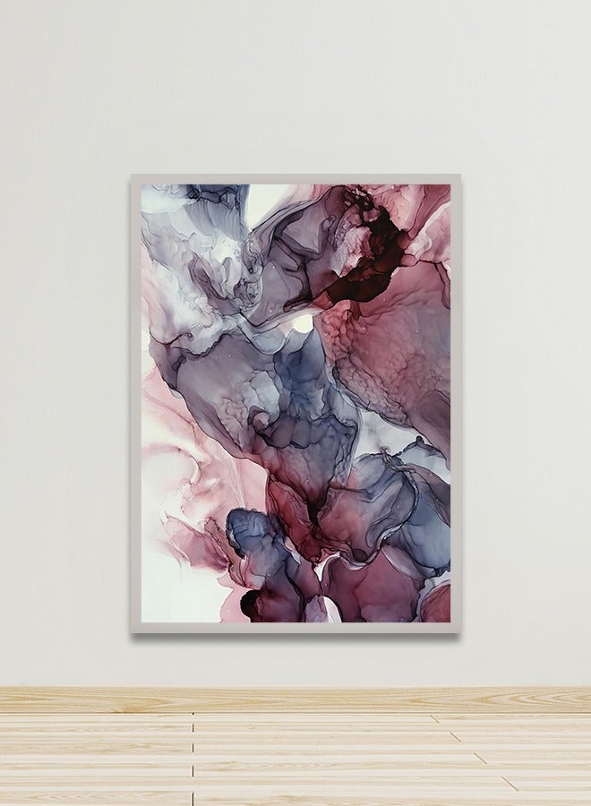 ماركتنا لوحة جدارية قماشية فنية لتزيين الحائط بتصميم تجريدي مع برواز فضي مجوف مقاس 120x80سم قطعة واحدة - Image 1