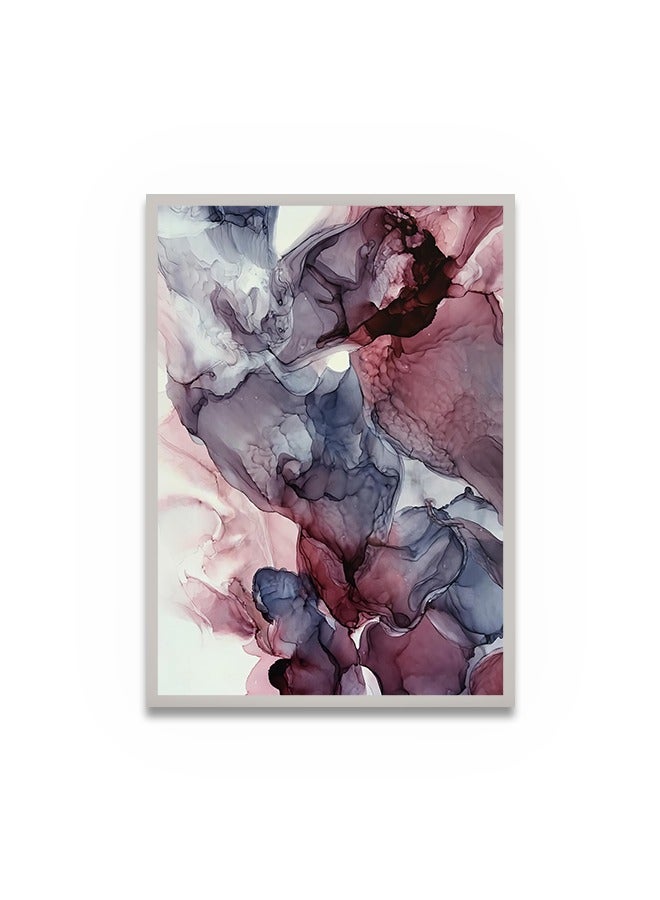 ماركتنا لوحة جدارية قماشية فنية لتزيين الحائط بتصميم تجريدي مع برواز فضي مجوف مقاس 120x80سم قطعة واحدة - Image 2
