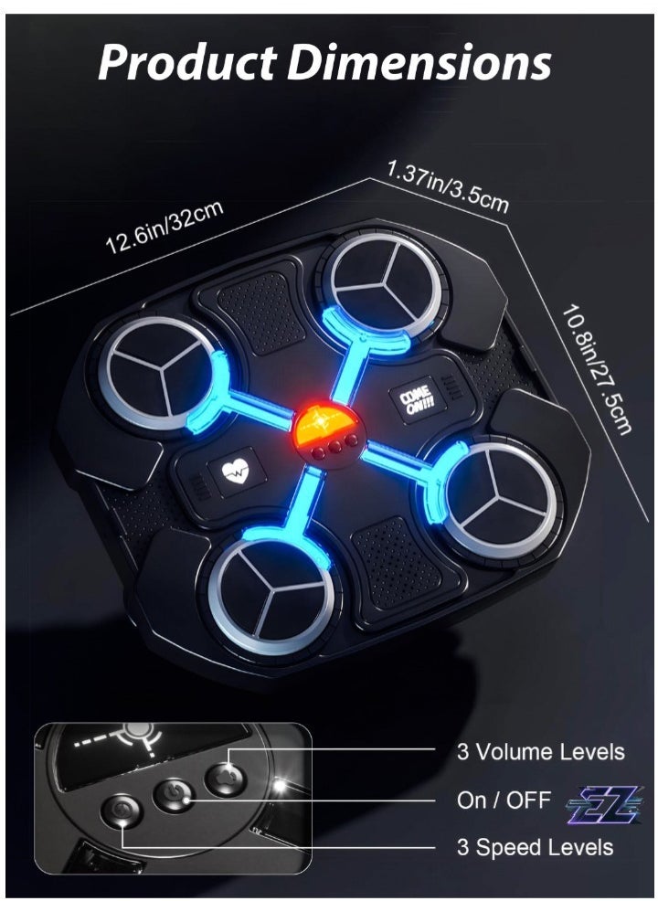 ELTRAZONE Kids Music Boxing Machine with Bluetooth – Adjustable Height, 3 Reaction Training Modes, Interactive Punching Pad for Boys & Girls Ages 3-14, Wall Mounted Fitness Trainer, EVA Foam Area, Gloves & Velcro Included - Image 1
