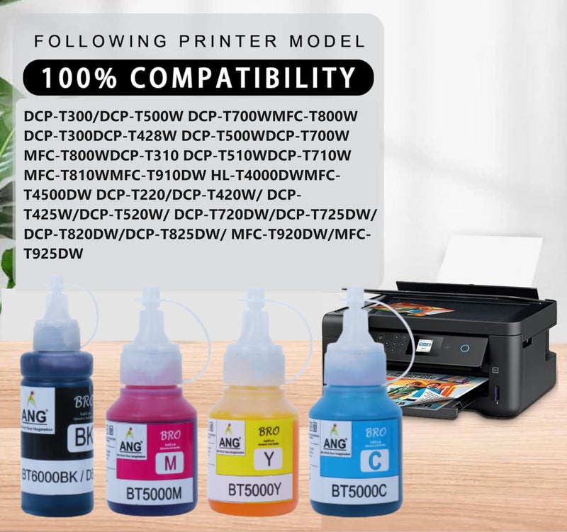 ANG حبر إعادة تعبئة ANG لطابعة براذر، حبر لطابعة براذر DCP-T420W، حبر لطابعة براذر DCP-T510W، حبر لطابعة براذر DCP-T520W أصلي، حبر DCP-T820DW، زجاجات حبر براذر DCP-T820DW - Image 2