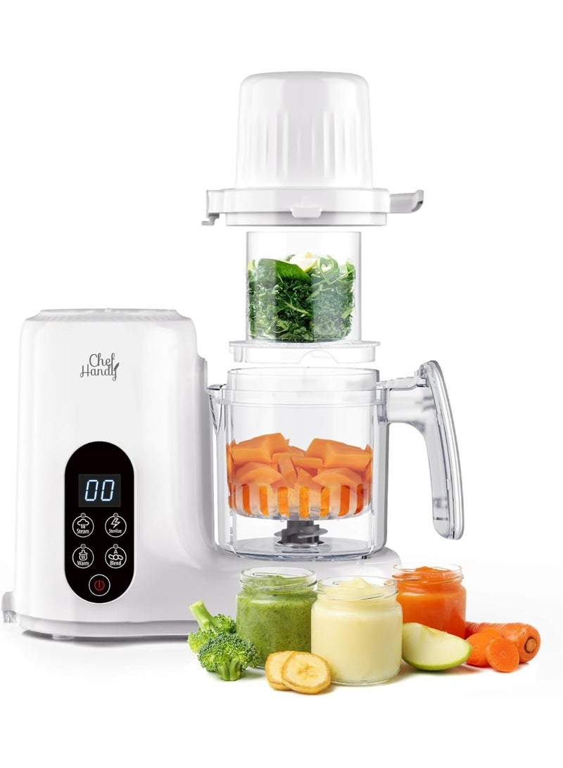 Chefhandy Baby Food Maker,5-in-1 Baby steamer and blender,Two Layer Steaming Baskets,Auto Cooking & Grinding,One-Touch Puree Blender, Steam,Bottle Warmer chefhany - Image 1