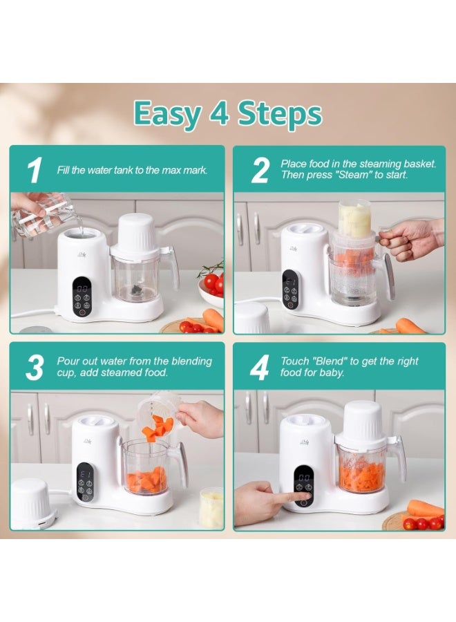 Chefhandy Baby Food Maker,5-in-1 Baby steamer and blender,Two Layer Steaming Baskets,Auto Cooking & Grinding,One-Touch Puree Blender, Steam,Bottle Warmer chefhany - Image 4
