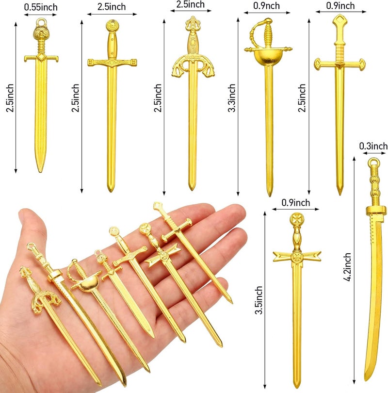 comfrt 21 Pieces Antique Swords Knife Bookmark Charms Swords Knife Pendants Knife Charms for Bookmarks DIY Necklace Bracelace Jewelry Making - Image 2