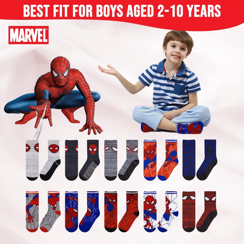 Marvel Spiderman Boys Socks, 10-Pack of Decorative Spiderman Toddler Socks, Amazing Legends Socks for Boys - Image 2