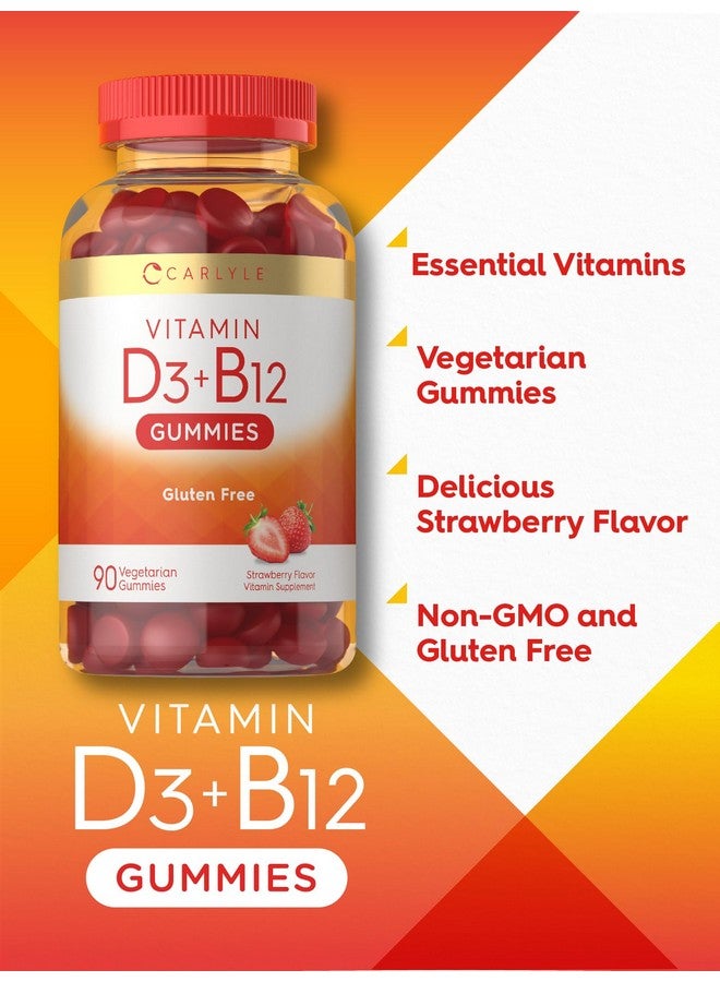 حلوى كارلايل بفيتامين د3 وفيتامين ب12 المركبة | 90 قطعة | تركيبة نباتية، خالية من الكائنات المعدلة وراثيًا، وخالية من الغلوتين | مكمل غذائي بنكهة الفراولة - Image 4