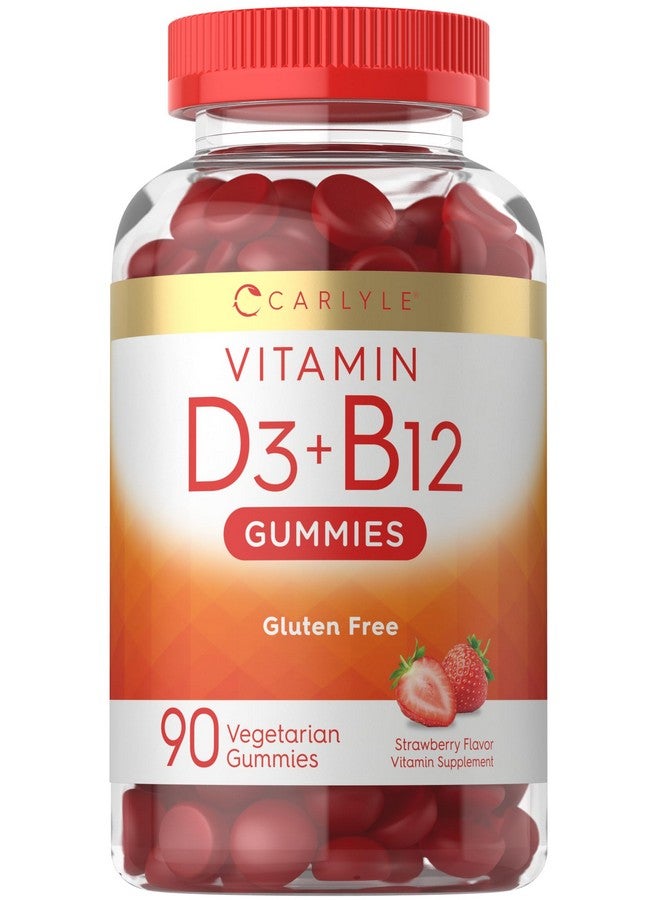 حلوى كارلايل بفيتامين د3 وفيتامين ب12 المركبة | 90 قطعة | تركيبة نباتية، خالية من الكائنات المعدلة وراثيًا، وخالية من الغلوتين | مكمل غذائي بنكهة الفراولة - Image 1