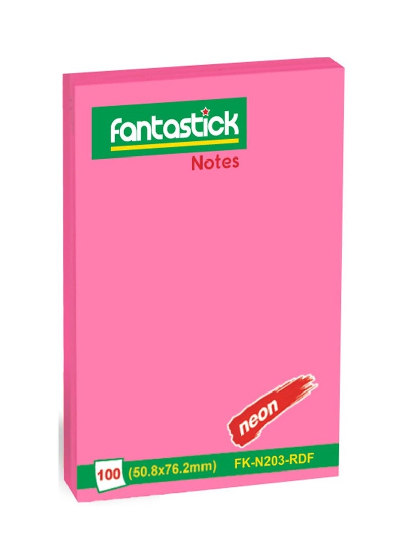 Fantastick 3-Piece Sticky Notes 2x3 Inch Size Neon Pink - Image 2