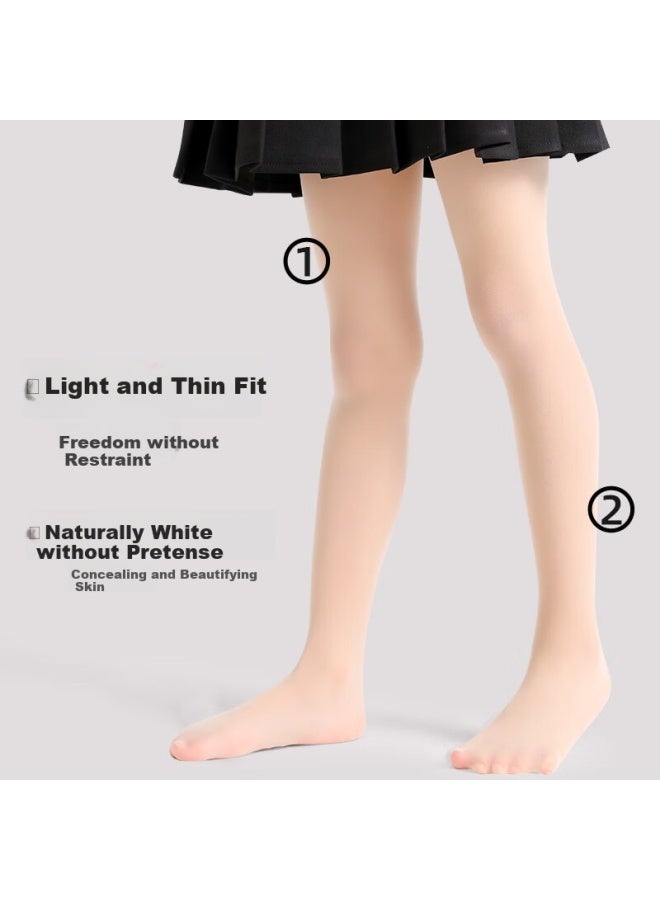 Zhiyouban Children's Thin Skin Color Leggings Girls Spring And Autumn Thin White Silk Stockings Cat Claw Pantyhose - Image 1