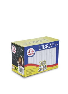 Libra Dustless White Chalks |Smooth Writting Calcium Chalks Non Brittle 100 Pieces Box  - Image 3