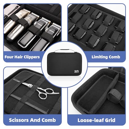 SMYV Barber Bags for Clippers and Supplies, Sturdy Clipper Storage Case for Barber Accessories, Hair Trimmer Organizer for Men Razor Guard Grooming Kits (Case Only) - Image 5