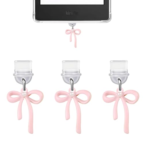 Pmeixcy Mobile Charger Protector, Dust Plug Charm Set of 3, Zinc Alloy Phone Charger Port Cover, Decorative Dust Plug for Kindle Paperwhite, Stylish Accessories for Daily Use, Outing, Party - Image 1