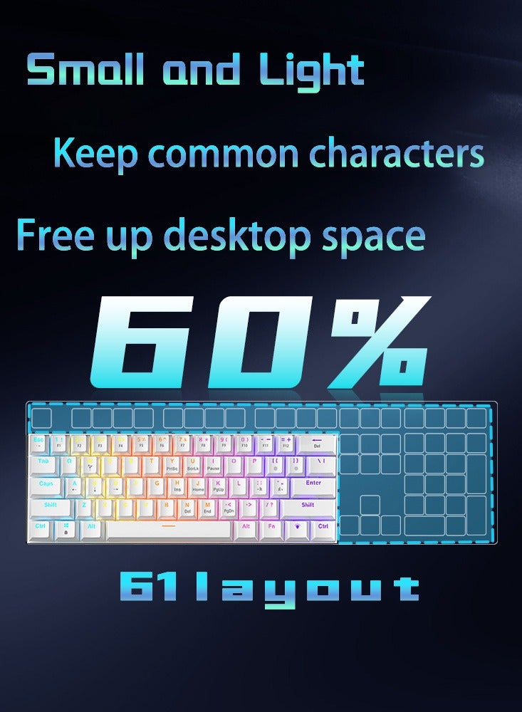 LCYLJGY 60% Wired Mechanical Gaming Keyboard 61keys RGB Backlit Ultra-Compact Mini Keyboard Mini Compact Keyboard for PC/Mac Gamer Typist Easy Carry on Trip Red Switch - Image 3