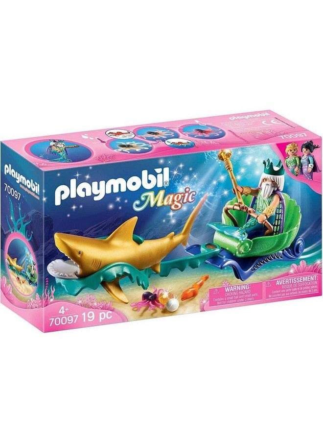 Playmobil Mermaid King Of The Sea With Shark Carriage  - Image 1