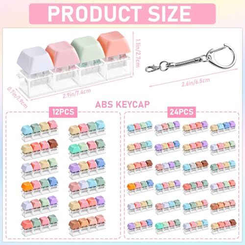 OBUSATT 12 Pcs Keyboard Fidget Toys Stress Relief Fidget Clicker Keyboards Set Colorful Keyboard Decompression Toys Button Stress Relief Gifts for Adults to Relieve Stresses Pass Time Party Giveaways Favors - Image 5