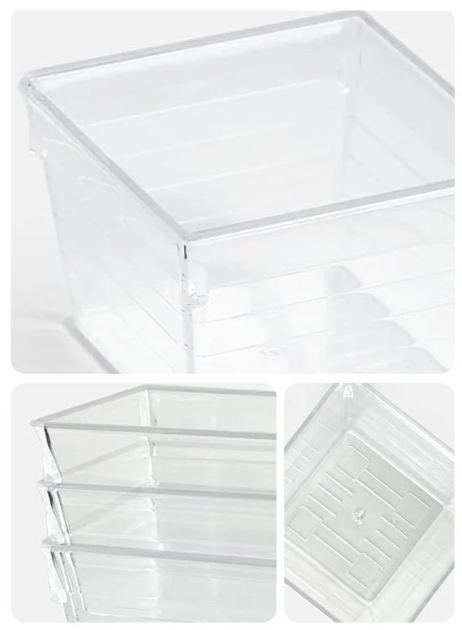 Quesera  14-Piece Clear Drawer Organizer Set – Versatile Storage Trays for Makeup, Jewelry, Gadgets, and More  | Best Price UAE