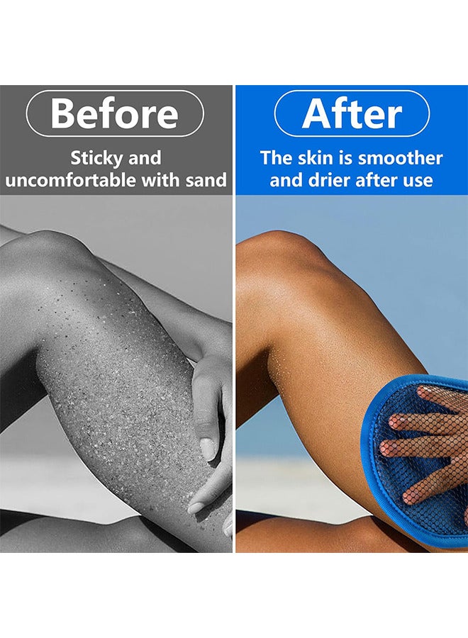 Depend 2PCS Sand Remover For Beach, Sand Removal Bag, Soft Sand Wipe Off Mitts, Sand Free Beach Accessories Essentials, Beach Sand Remover Cleaner Mitts Bag For Beach Activities Volleyball Sandboxes - Image 5