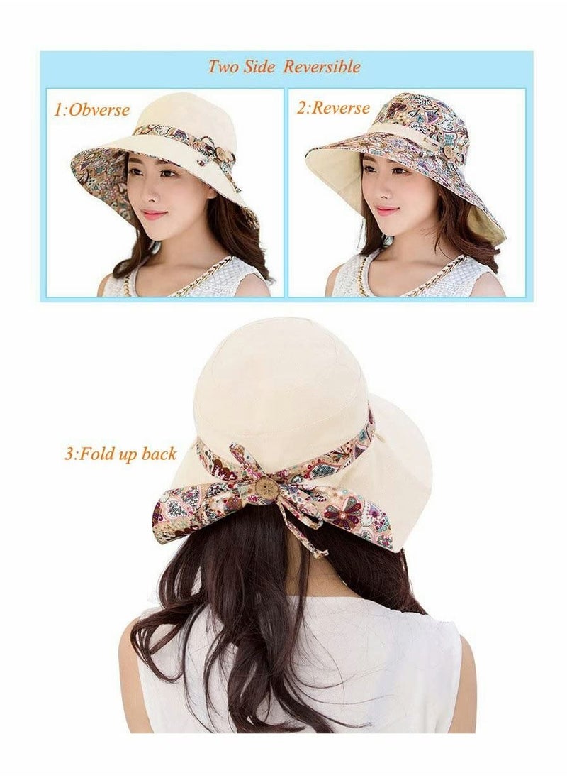 SYOSI - Womens Sun Hat Summer UPF 50+ UV Protection Beach Hat Foldable Wide Brim Cap - Image 1