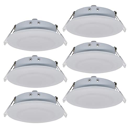Facon 4.5Inch LED RV Puck Light, DLFST4-008, Full Aluminum Recessed LED Ceiling Lights, 12V Interior Light for RV Motor-Homes Camper Caravan Trailer Boat (Pack of 6) - Image 1