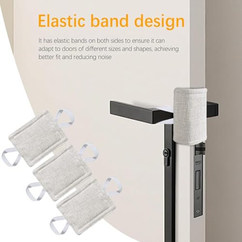 DHRUSIMI 3 Pic Silencer Quiet Door Closer Cushion Padded Door Latch Cover for Nursery Baby Light Sleepers Noise Reduced Prevent from Locking for Toddler Safety - 4 x 3 inch Natural Colored - Image 2