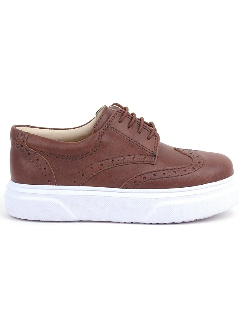 Rakerplus Tan White Sole Oxford Children's Classic Shoes