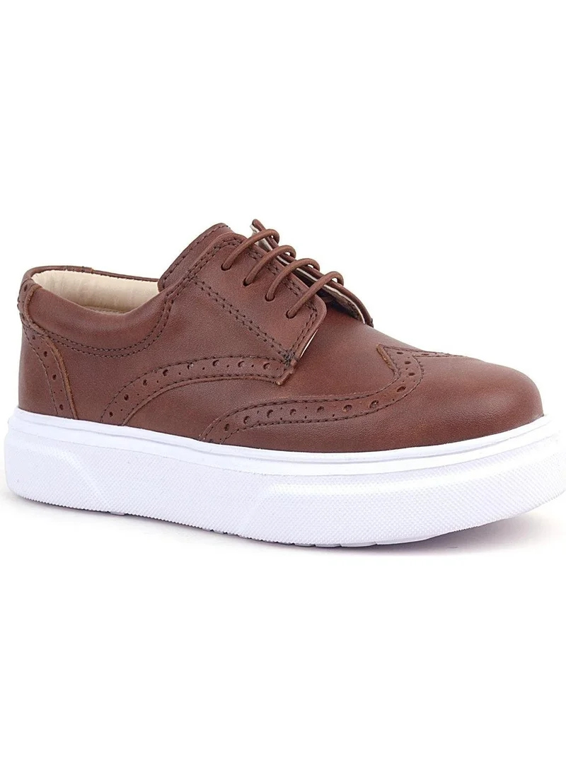 Rakerplus Tan White Sole Oxford Children's Classic Shoes
