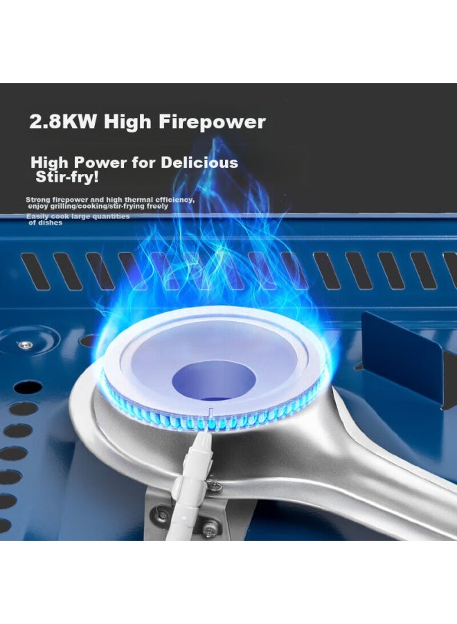 Iwatani Iwatani Outdoor Portable Camping Stove, Self-driving Tour, Butane Stove, Gas Stove, Cooking Appliance, Zb-19ls Blue - Image 4