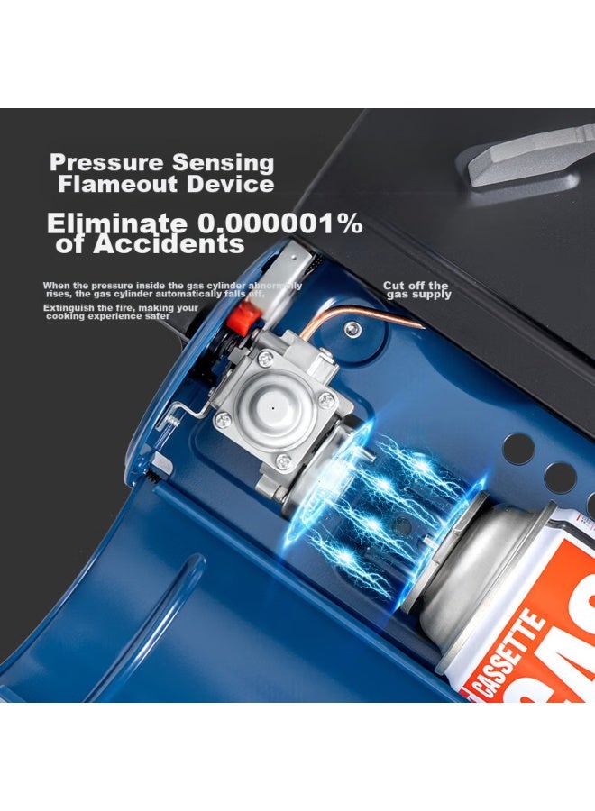 Iwatani Iwatani Outdoor Portable Camping Stove, Self-driving Tour, Butane Stove, Gas Stove, Cooking Appliance, Zb-19ls Blue - Image 3