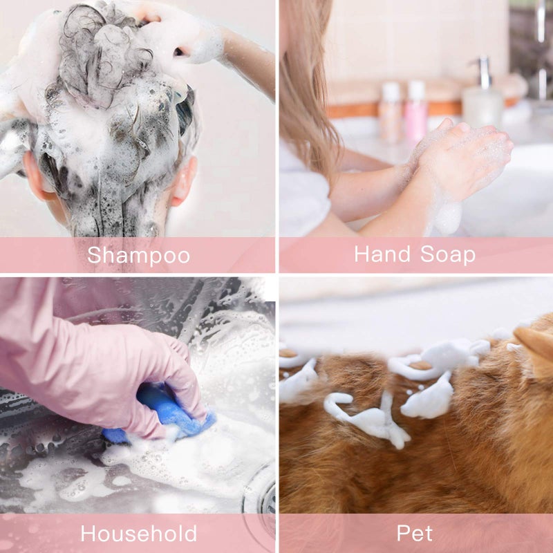 Tekson زجاجة مضخة فوم تيكسون (وردي)، مضخة موزع فوم بحجم السفر فارغة للصابون والشامبو، منظف الرموش (60 مل، 3 قطع) - Image 2