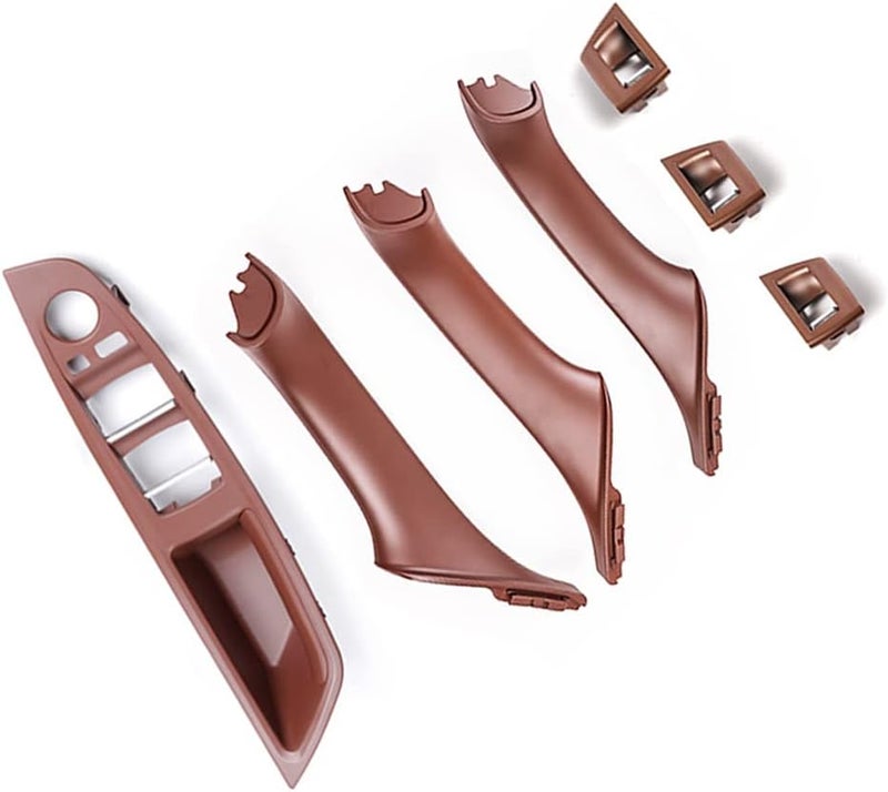 CHUANGHUI Car Door Handle Cover for BMW 5 Series F10 2011-2016 Interior Door Handles Replace Trim Cover 520i 528i 530i 535d 535i 550i (Reddish Brown) - Image 4