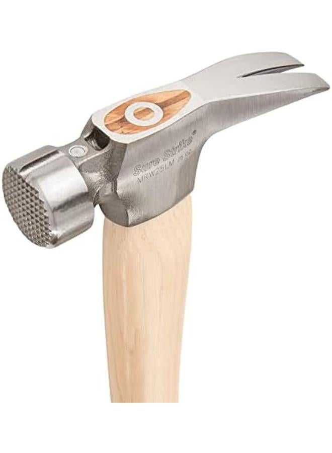 Estwing Sure Strike California Framing Hammer 25 Oz Straight Rip Claw With Milled Face And Hickory Wood Handle Mrw25Lm  - Image 3