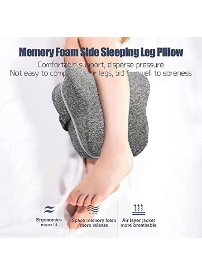 JZS Leg Knee Pillow Memory Foam Leg Support Pillow for Side Sleepers with Elastic Strap Soothing Pain Relief for Back, Hips, Knees, Joints Leg Pillow with Washable Cover - Image 4