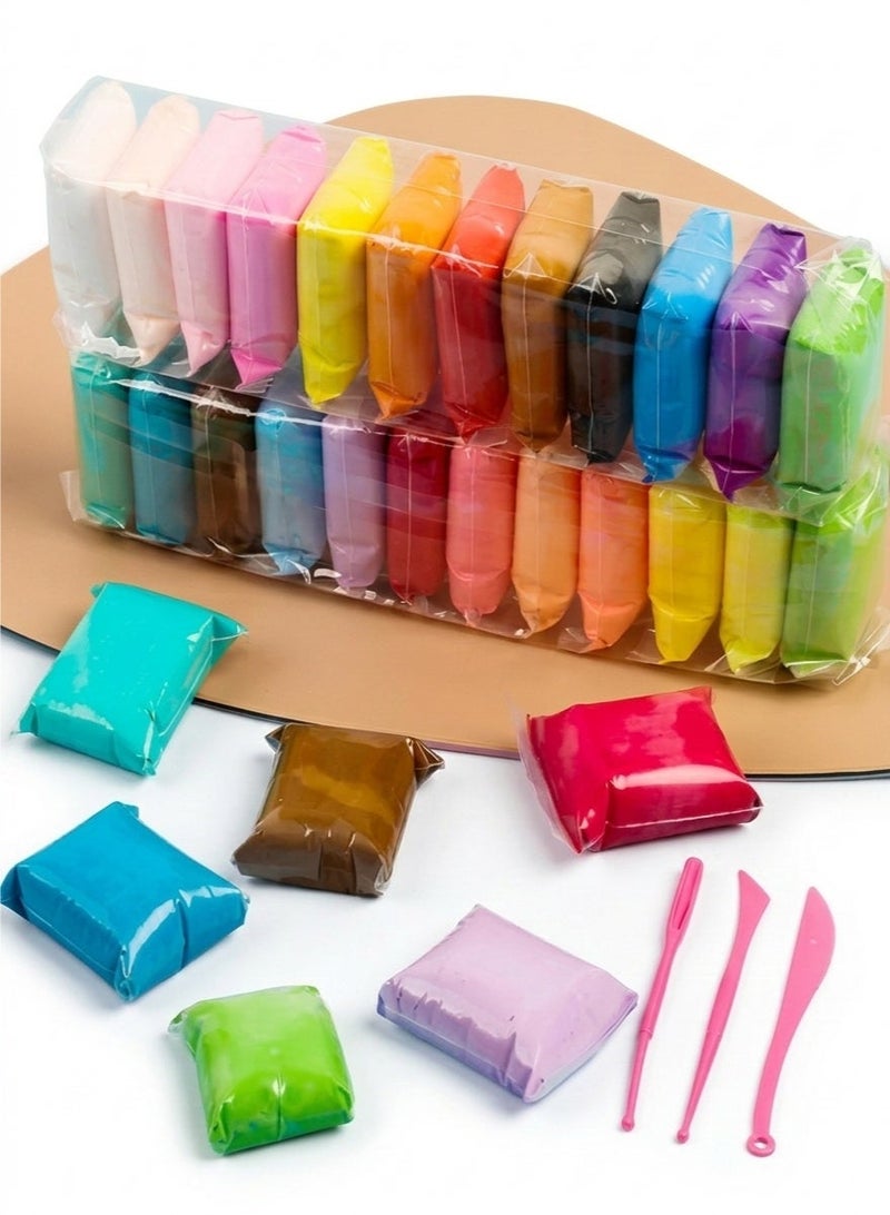 24 Piece Assorted Fluffy Foam Clay Set – Soft Air Dry Modeling Clay for Kids DIY Craft & Creative Play - Image 2