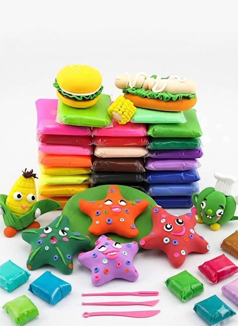 24 Piece Assorted Fluffy Foam Clay Set – Soft Air Dry Modeling Clay for Kids DIY Craft & Creative Play - Image 5