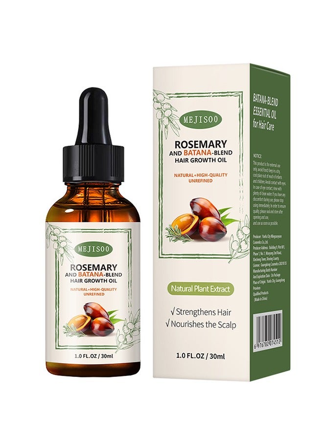 MEJISOO Rosemary And Batana,Blend Hair Growth Oil - Rosemary Oil with Batana Essential Oil for Hair Care- Dry Damaged Hair and Growth, Hair Loss Scalp Treatment, Healthier Thicker Fuller Hair, 30ml - Image 1