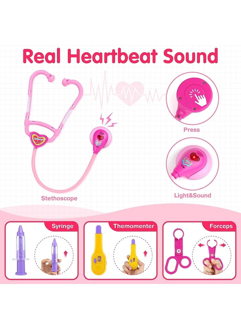 Doctors Set for Kids, Kids Doctors Sets for 3+ Year Old Boys and Girls Pretend Medical Playset with High simulation Stethoscope Educational Toys Dentist Toys Gifts - Image 3