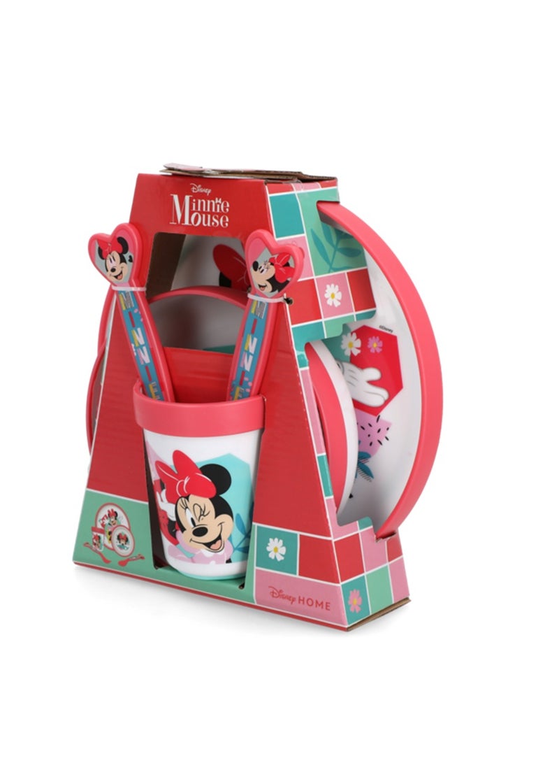 STOR 5-Piece Microwave Safe Plastic Premium Bicolor Minnie Mouse Dinnerware Set Multicolor - Image 2