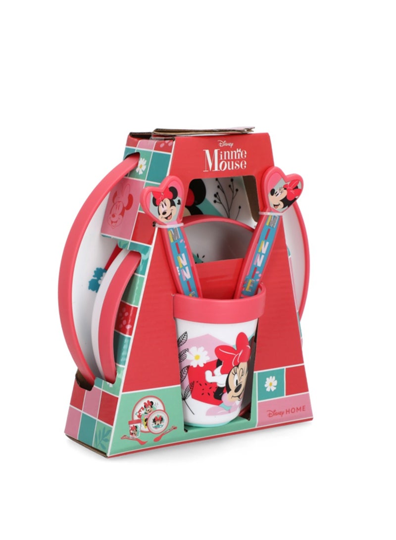 STOR 5-Piece Microwave Safe Plastic Premium Bicolor Minnie Mouse Dinnerware Set Multicolor - Image 3