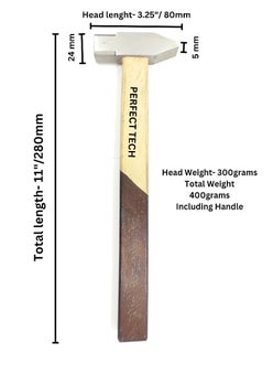PERFECT TECH PERFECT TECH High Carbon Steel Hammer Frame MakerCarpenters HammerMachinist Hammer With Double Colour Wooden Handle 300gram Head  - Image 4