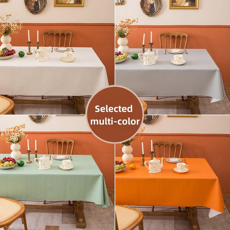 JDLYEVER Leather Tablecloth 200*140cm, French Pastoral Style, No-Wash Oil-Proof & Waterproof Coffee Table Cloth Rectangular Dining Table Mat, Easy to Clean, Heat-Resistant (White) - Image 3