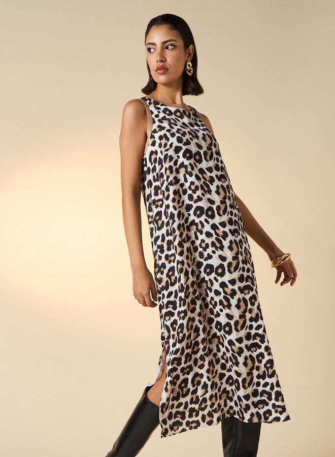 2Xtremz Animal Print A-line Sleeveless Midi Dress - Image 1