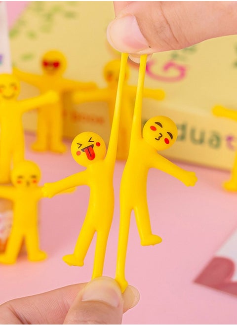 50pcs Creative Stress Relief Toys Stretchable Yellow Characters Folded in Semi Soft Adhesive Ventilation Dolls