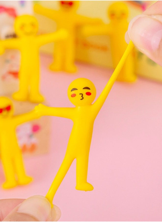 50pcs Creative Stress Relief Toys Stretchable Yellow Characters Folded in Semi Soft Adhesive Ventilation Dolls