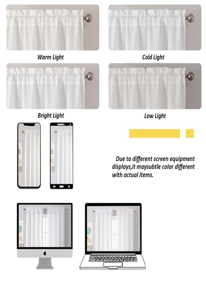 Chyhomenyc ستائر بيضاء من Chyhomenyc، طول 84 بوصة، طقم من لوحتين، نسيج كتان صناعي، ستائر نوافذ ناعمة وخفيفة الوزن، مناسبة لغرفة المعيشة وغرفة النوم، 50 عرض × 84 طول - Image 5