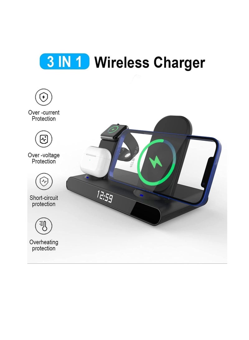 AROAQ Wireless Charger Stand 3 in 1 Dock 20W Fast Charging Station for iPhone12/13/14/15, iWatch and AirPods - Image 1
