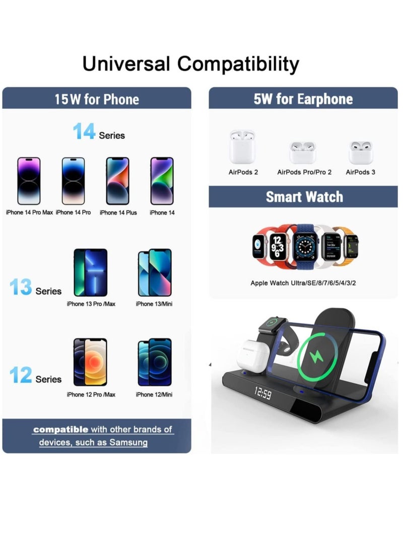 AROAQ Wireless Charger Stand 3 in 1 Dock 20W Fast Charging Station for iPhone12/13/14/15, iWatch and AirPods - Image 2