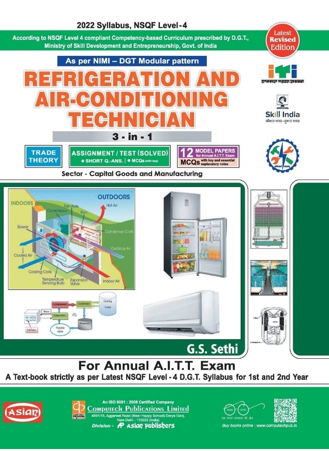 REFRIGERATION & AC 3-IN-1 TH./ASST./MODEL PAPERS (NSQF -4 SYLL.) 1ST & 2ND YR.  - Image 1
