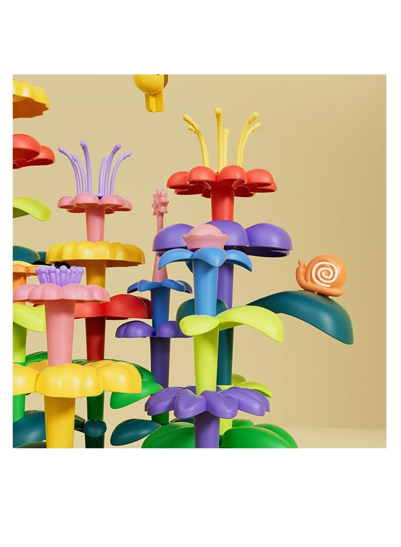 ECVV مجموعة ألعاب الألغاز المكونة من 93 قطعة من ECVV DIY لبناء حديقة الزهور، مجموعة مكعبات بناء لتنمية التفكير المنطقي والخيال لدى الأطفال، مصممة للأطفال والمراهقين والبالغين - Image 5