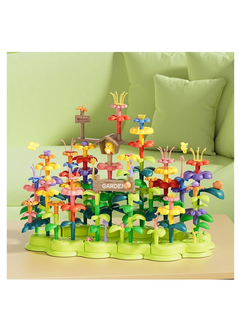 ECVV مجموعة ألعاب الألغاز المكونة من 93 قطعة من ECVV DIY لبناء حديقة الزهور، مجموعة مكعبات بناء لتنمية التفكير المنطقي والخيال لدى الأطفال، مصممة للأطفال والمراهقين والبالغين - Image 3