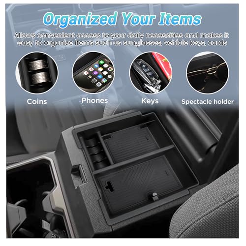 Sinminou Center Console Organizer Compatible with 2025-2026 Toyota 4Runner (6th Gen) Interior Accessories, Armrest Organizer Tray Insert with Hidden Storage Box for Coin and Sunglasses - Image 5