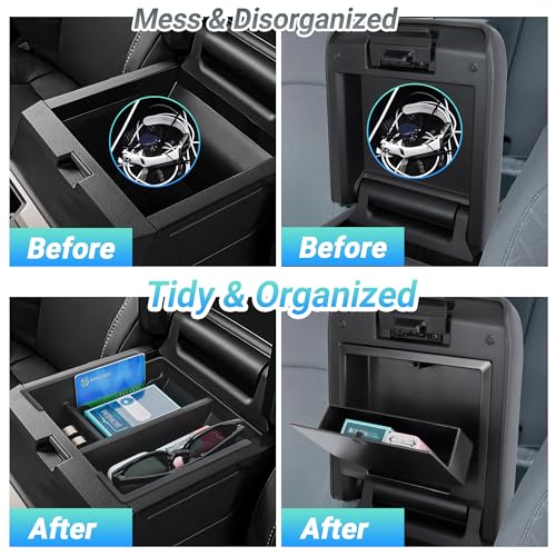 Sinminou Center Console Organizer Compatible with 2025-2026 Toyota 4Runner (6th Gen) Interior Accessories, Armrest Organizer Tray Insert with Hidden Storage Box for Coin and Sunglasses - Image 3